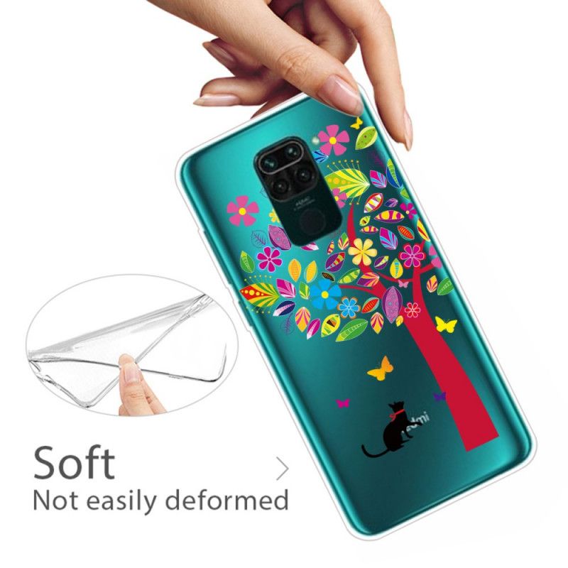 Cover Xiaomi Redmi Note 9 Mobilcover Kat Under Det Farvede Træ