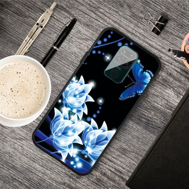 Cover Xiaomi Redmi Note 9 Sommerfugl Og Blå Blomster Original