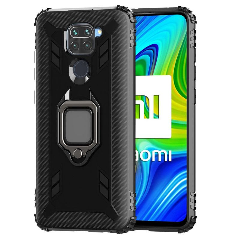 Cover Xiaomi Redmi Note 9 Sort Mobilcover Ring Og Kulfiber