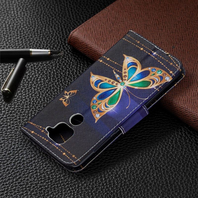 Flip Cover Læder for Xiaomi Redmi Note 9 Magisk Sommerfugl