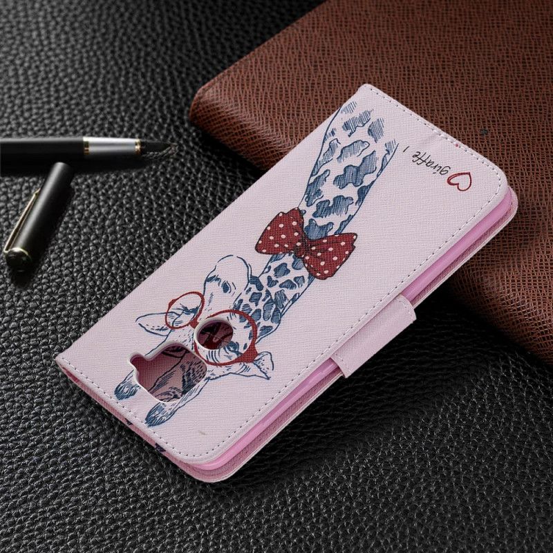 Flip Cover Læder for Xiaomi Redmi Note 9 Nørd Giraf