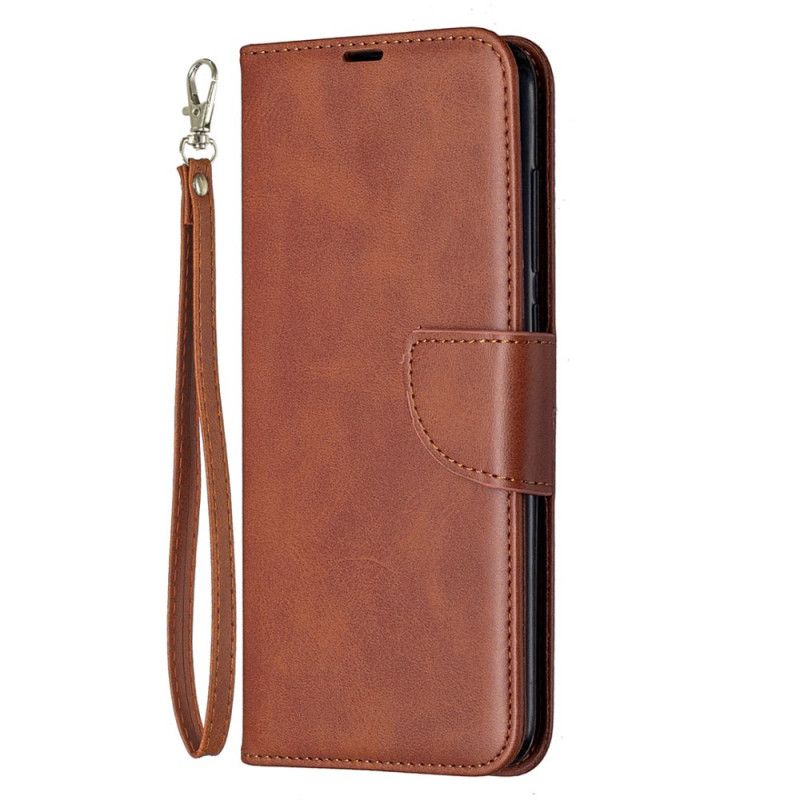 Flip Cover Læder for Xiaomi Redmi Note 9 Sort Glat Skrå Flap