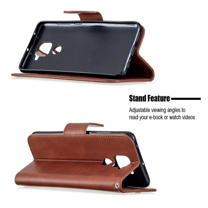 Flip Cover Læder for Xiaomi Redmi Note 9 Sort Glat Skrå Flap