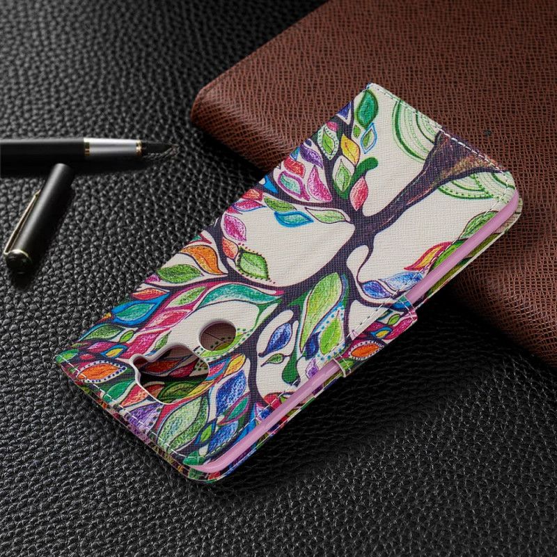 Flip Cover Læder Xiaomi Redmi Note 9 Farvet Træ Original