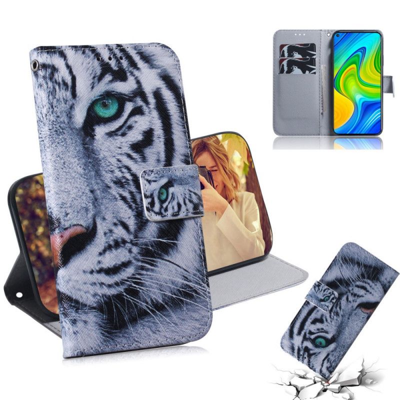 Flip Cover Xiaomi Redmi Note 9 Mobilcover Tiger Ansigt