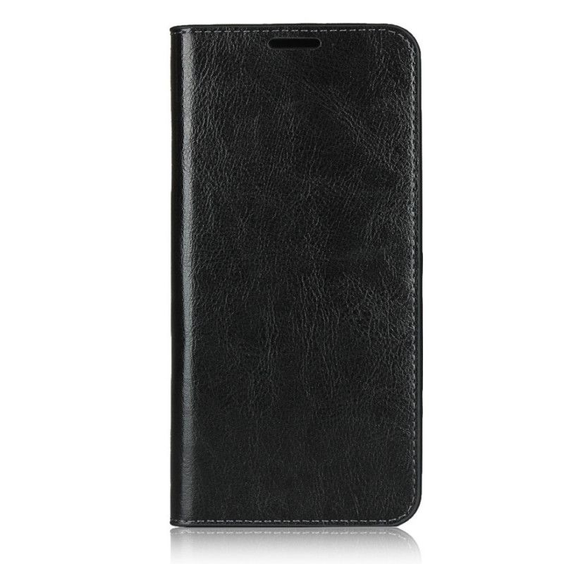 Læder Cover for Xiaomi Redmi Note 9 Sort Ægte Læder