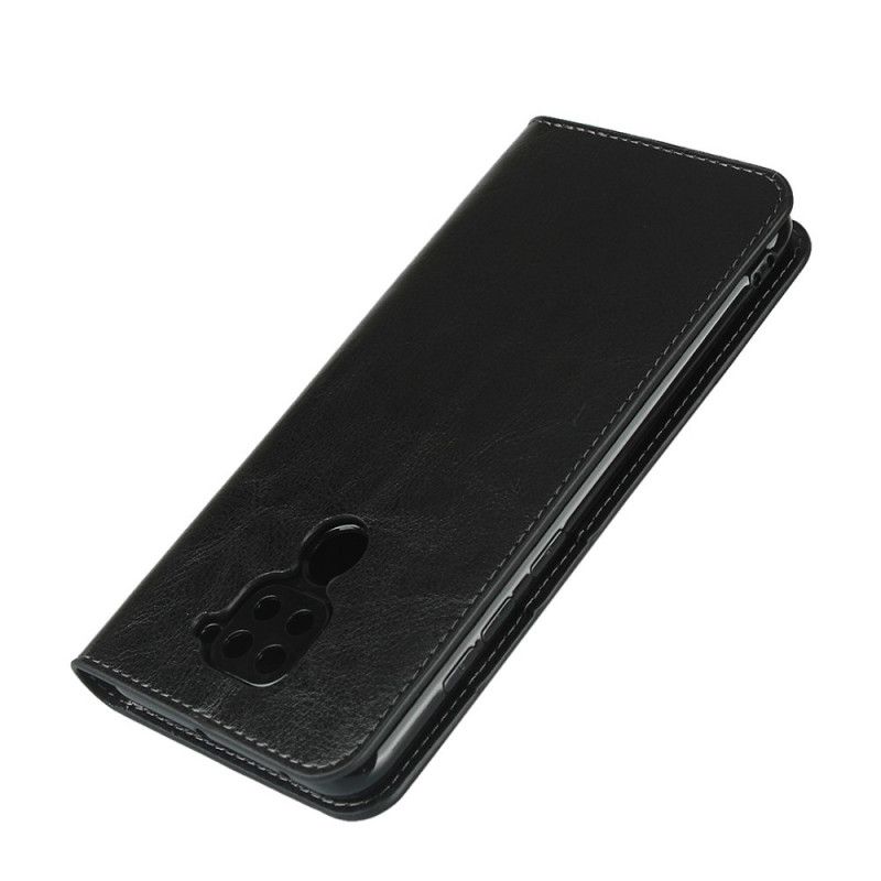 Læder Cover for Xiaomi Redmi Note 9 Sort Ægte Læder