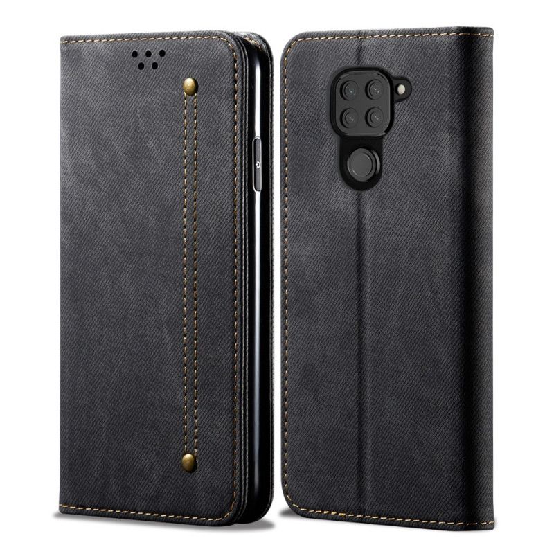 Læder Cover Xiaomi Redmi Note 9 Sort Jeansstof Original