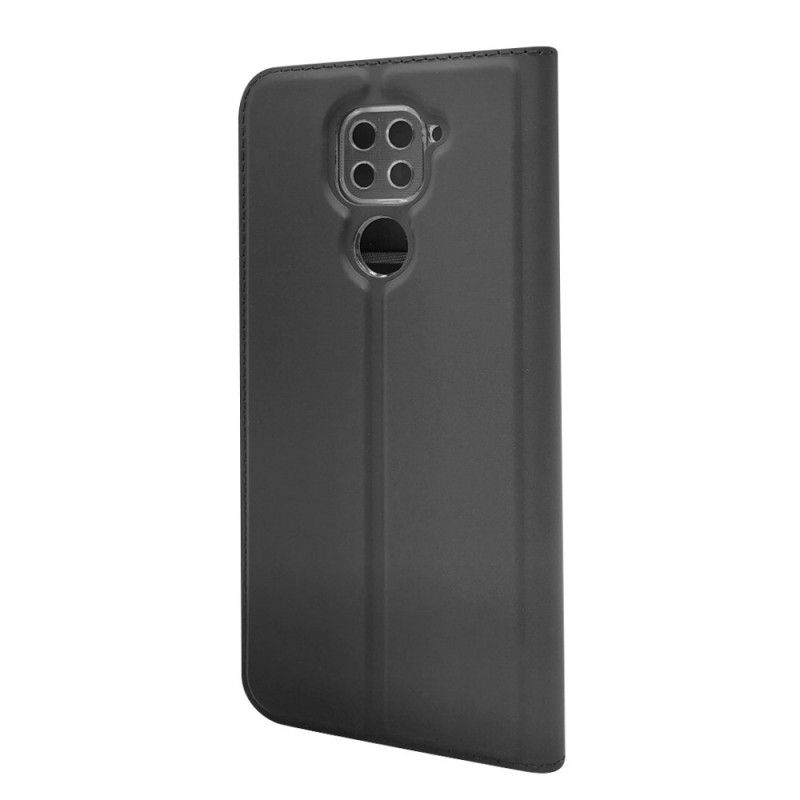 Læder Cover Xiaomi Redmi Note 9 Sort Magnetisk Lås