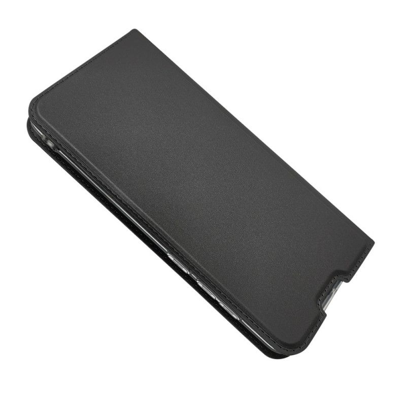 Læder Cover Xiaomi Redmi Note 9 Sort Magnetisk Lås