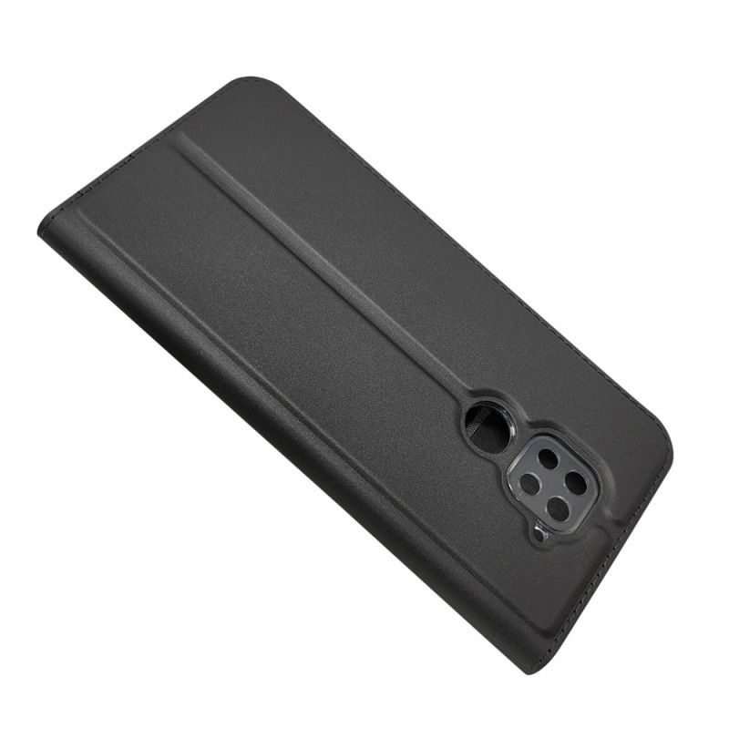 Læder Cover Xiaomi Redmi Note 9 Sort Magnetisk Lås