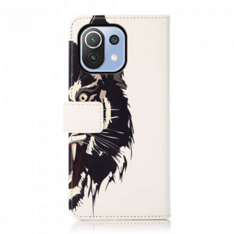 Flip Cover Til Xiaomi Mi 11 Lite 5g Ne / Mi 11 Lite 4g / 5g Fierce Tiger