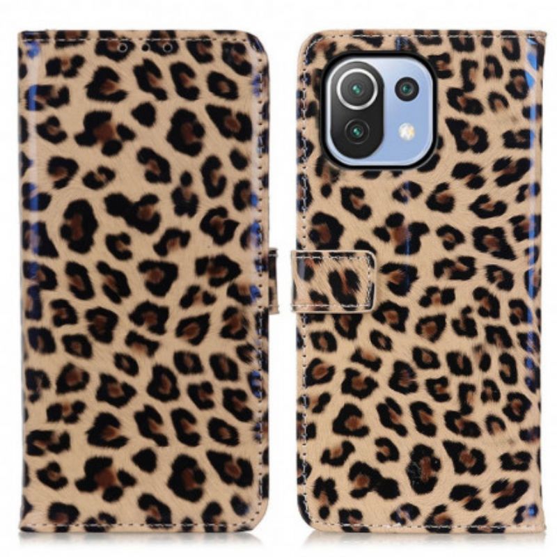 Flip Cover Til Xiaomi Mi 11 Lite 5g Ne / Mi 11 Lite 4g / 5g Leopard