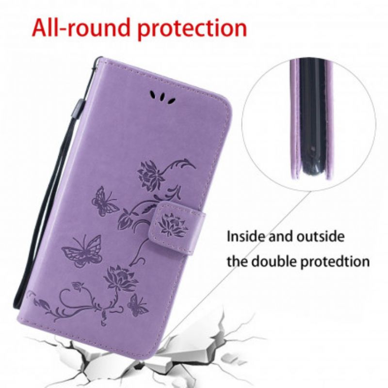 Flip Cover Xiaomi Mi 11 Lite 5g Ne / Mi 11 Lite 4g / 5g Sommerfugle Og Blomster