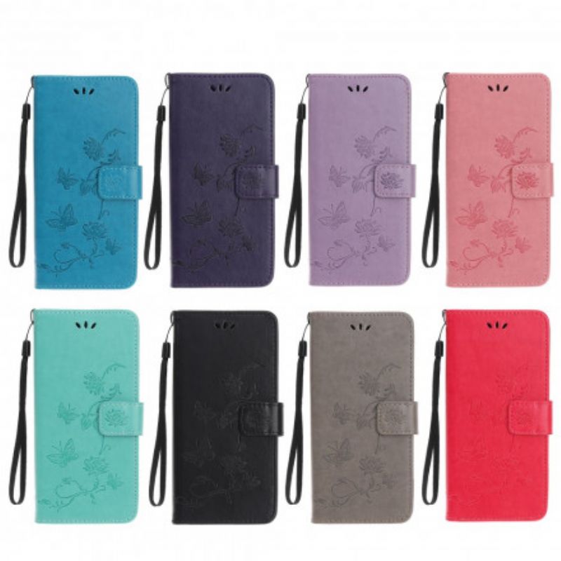 Flip Cover Xiaomi Mi 11 Lite 5g Ne / Mi 11 Lite 4g / 5g Sommerfugle Og Blomster