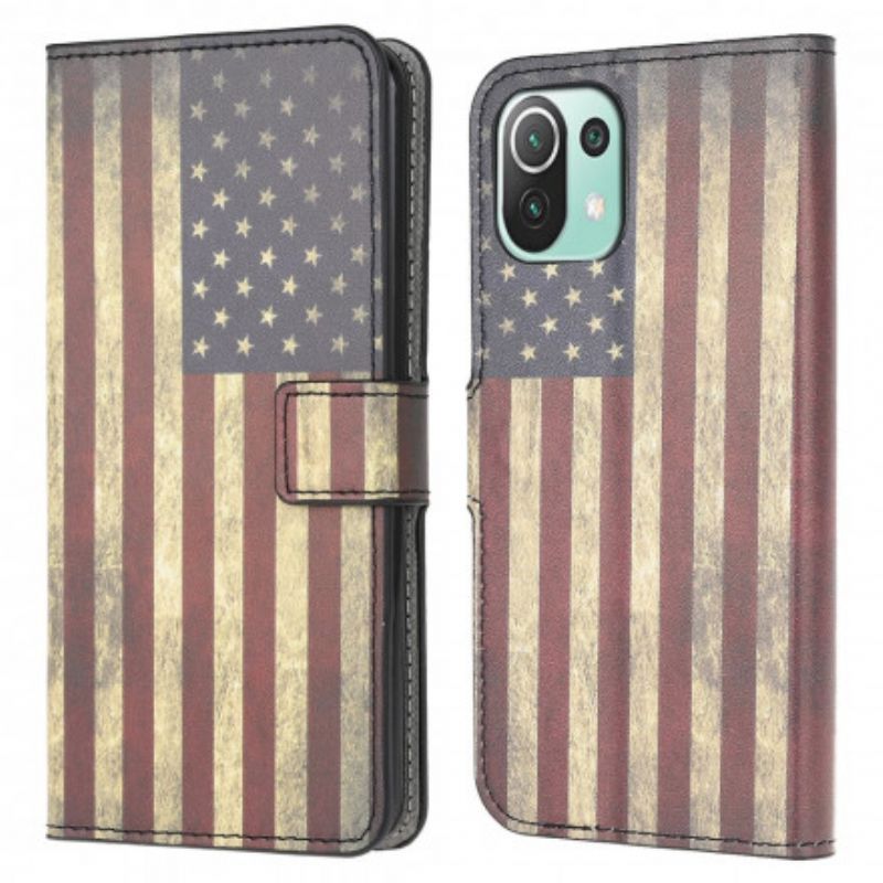 Læder Cover Xiaomi Mi 11 Lite 5g Ne / Mi 11 Lite 4g / 5g Telefon Etui Amerikansk Flag