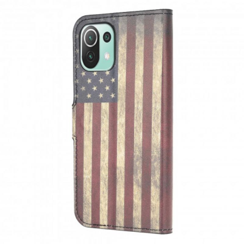 Læder Cover Xiaomi Mi 11 Lite 5g Ne / Mi 11 Lite 4g / 5g Telefon Etui Amerikansk Flag