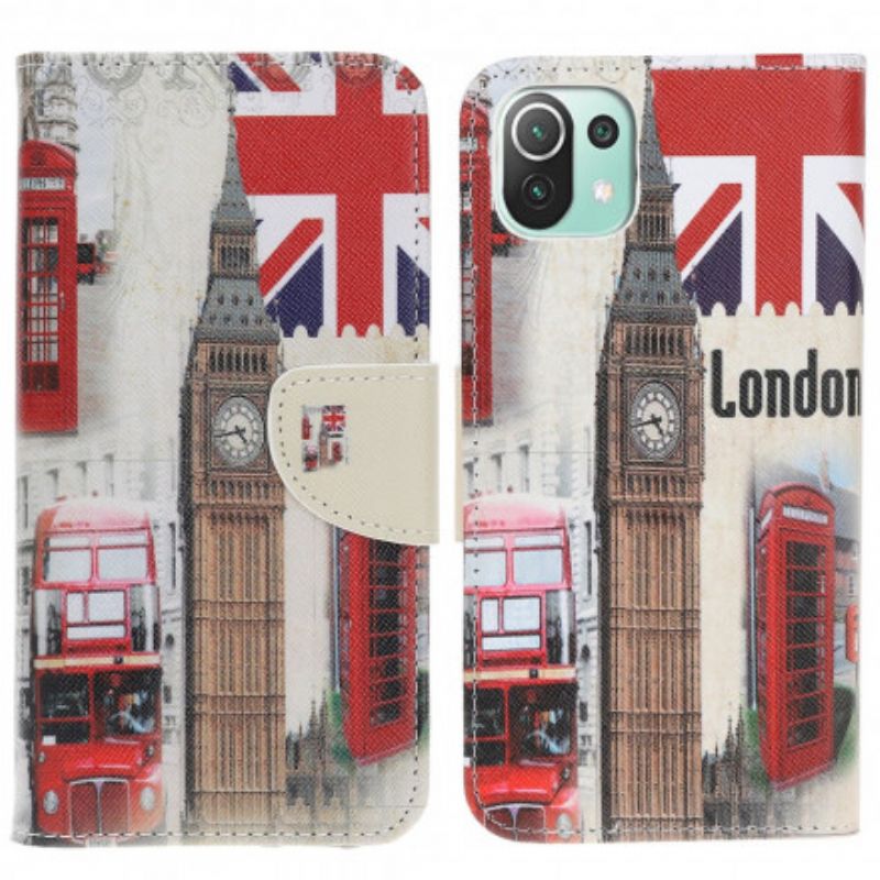 Læder Cover Xiaomi Mi 11 Lite 5g Ne / Mi 11 Lite 4g / 5g Telefon Etui London Life