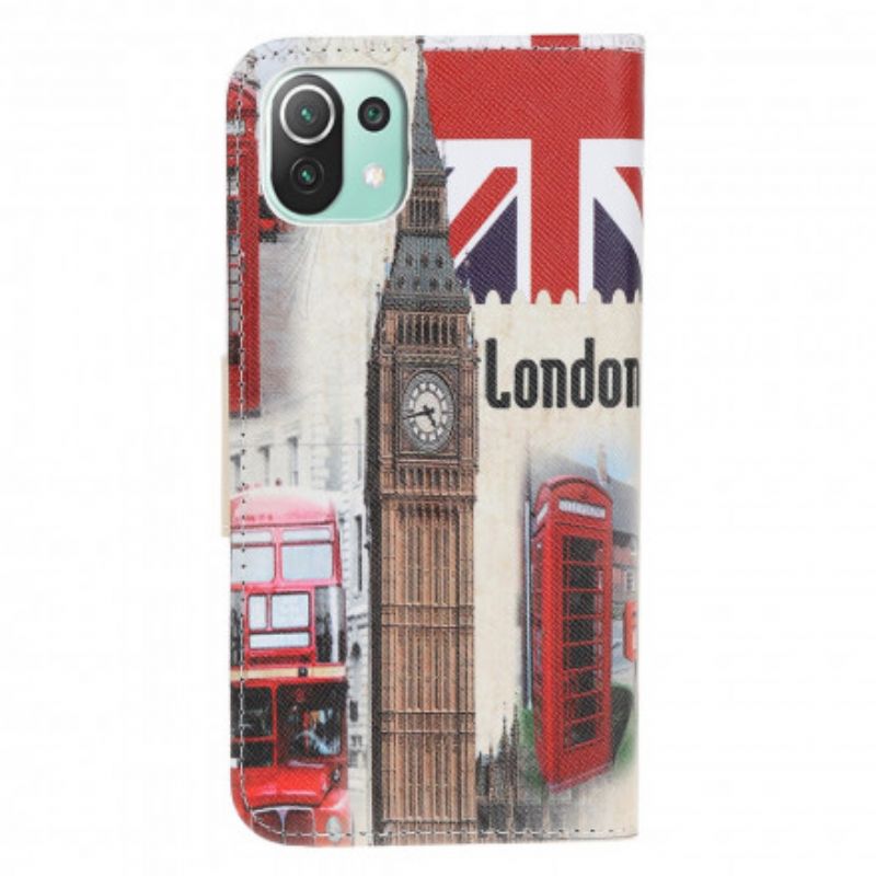 Læder Cover Xiaomi Mi 11 Lite 5g Ne / Mi 11 Lite 4g / 5g Telefon Etui London Life