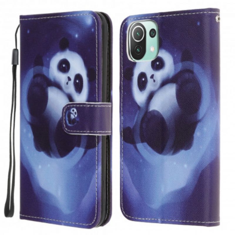 Læder Cover Xiaomi Mi 11 Lite 5g Ne / Mi 11 Lite 4g / 5g Telefon Etui Panda Space