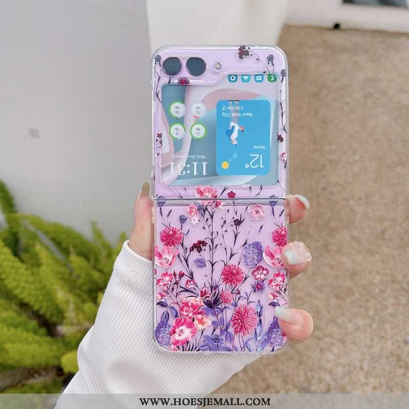 Cover Samsung Galaxy Z Flip 5 Gennemsigtig Blomstret