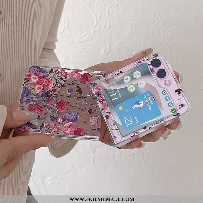 Cover Samsung Galaxy Z Flip 5 Gennemsigtig Blomstret