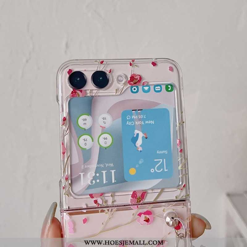 Cover Samsung Galaxy Z Flip 5 Gennemsigtig Blomstret