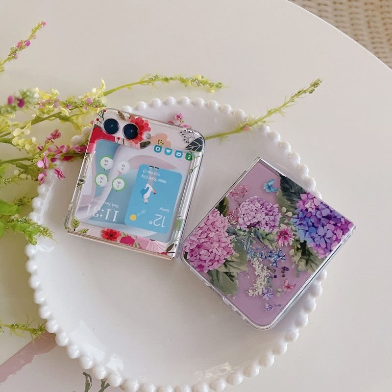 Cover Samsung Galaxy Z Flip 5 Gennemsigtige Blomster