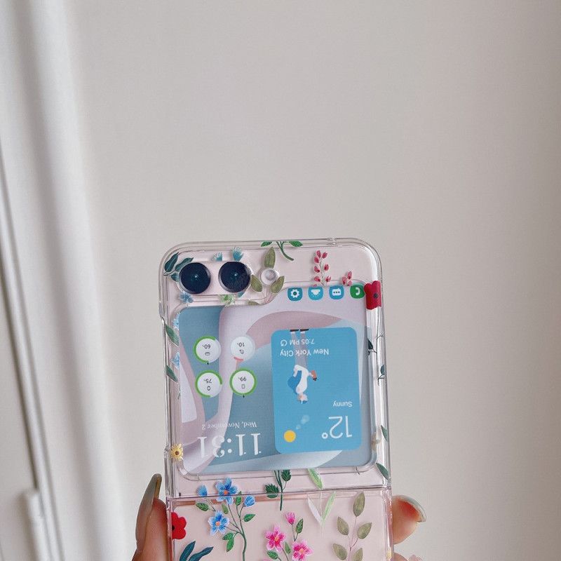 Cover Til Samsung Galaxy Z Flip 5 Gennemsigtige Små Blomster