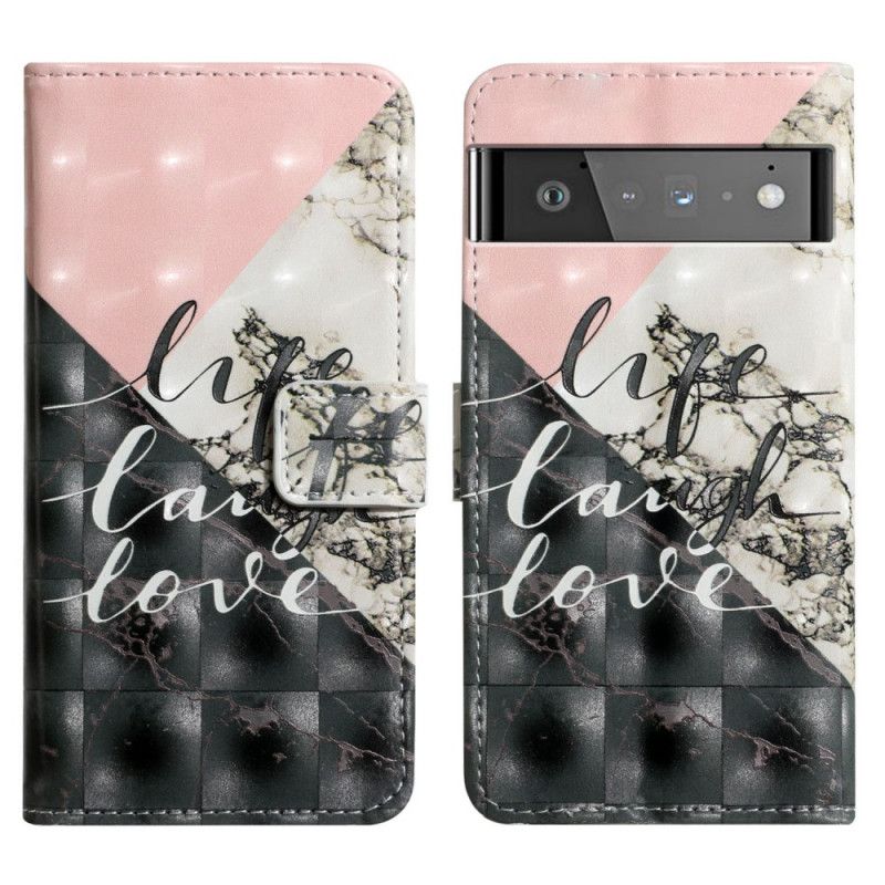 Flip Cover Google Pixel 6 Pro Life Laugh Love