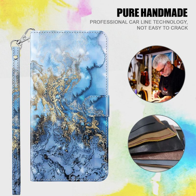 Flip Cover Google Pixel 6 Pro Light Spot Marble Design Med Snor