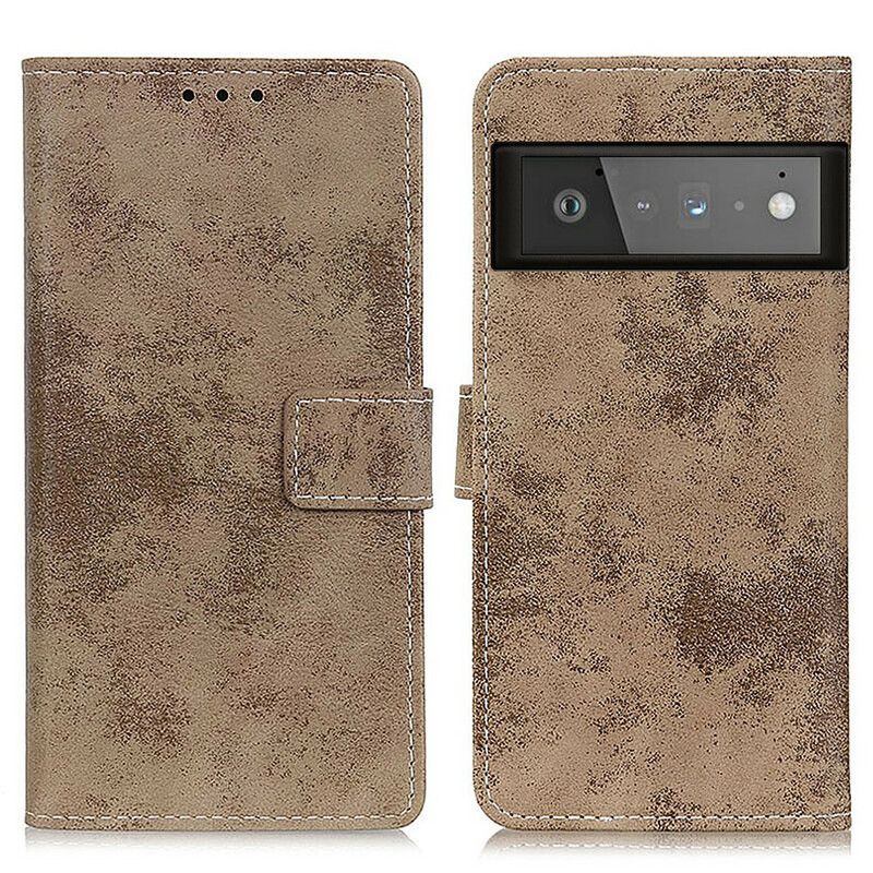 Flip Cover Google Pixel 6 Pro Vintage Lædereffekt