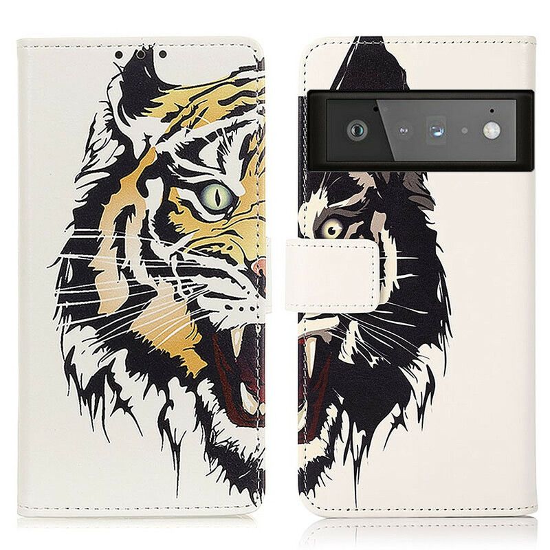 Flip Cover Til Google Pixel 6 Pro Fierce Tiger