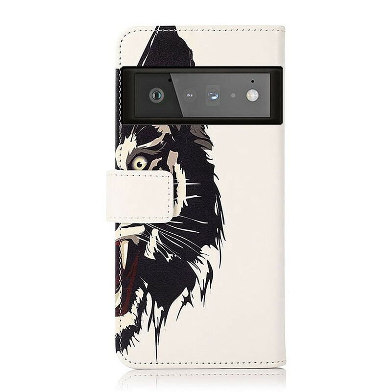 Flip Cover Til Google Pixel 6 Pro Fierce Tiger