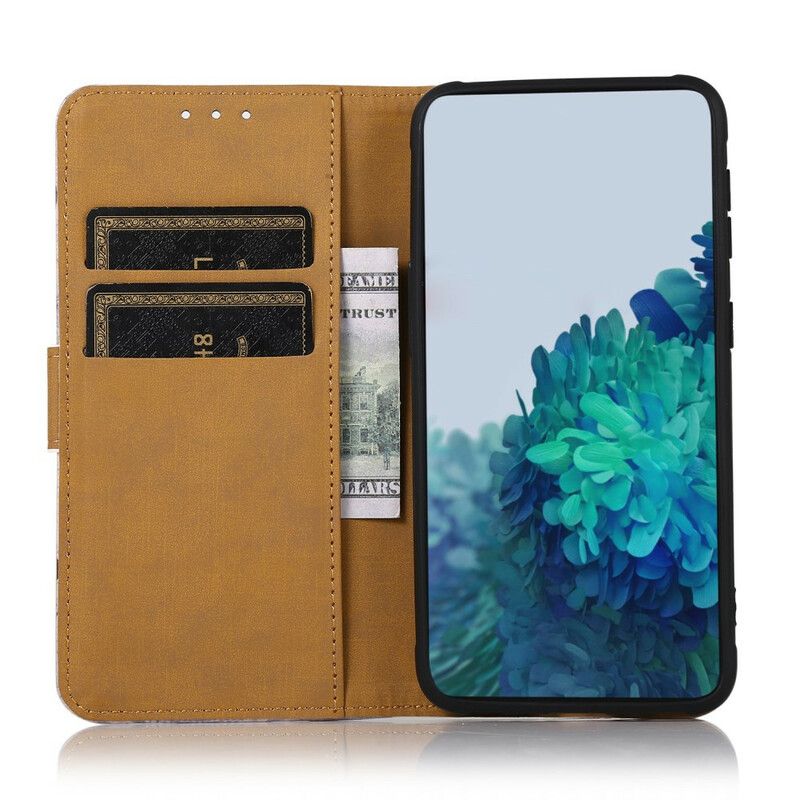 Læder Cover Google Pixel 6 Pro Telefon Etui Blomstrende Træ