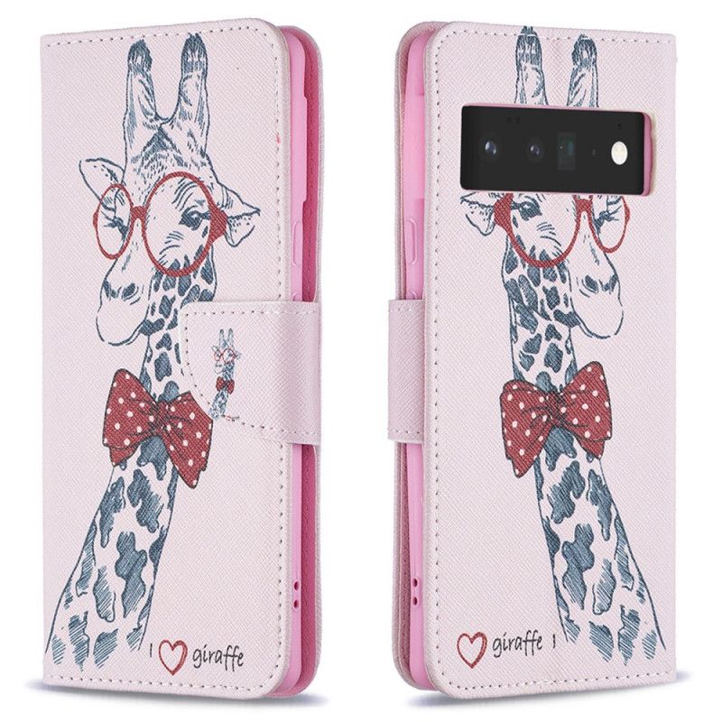 Læder Cover Google Pixel 6 Pro Telefon Etui Brainy Giraffe