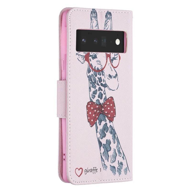 Læder Cover Google Pixel 6 Pro Telefon Etui Brainy Giraffe