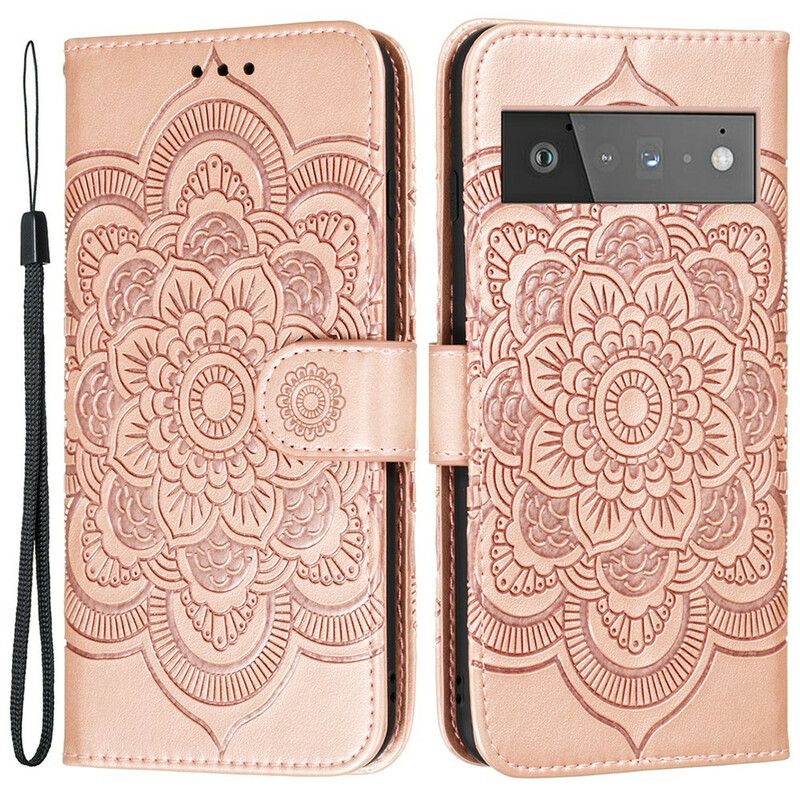 Læder Cover Google Pixel 6 Pro Telefon Etui Fuld Mandala