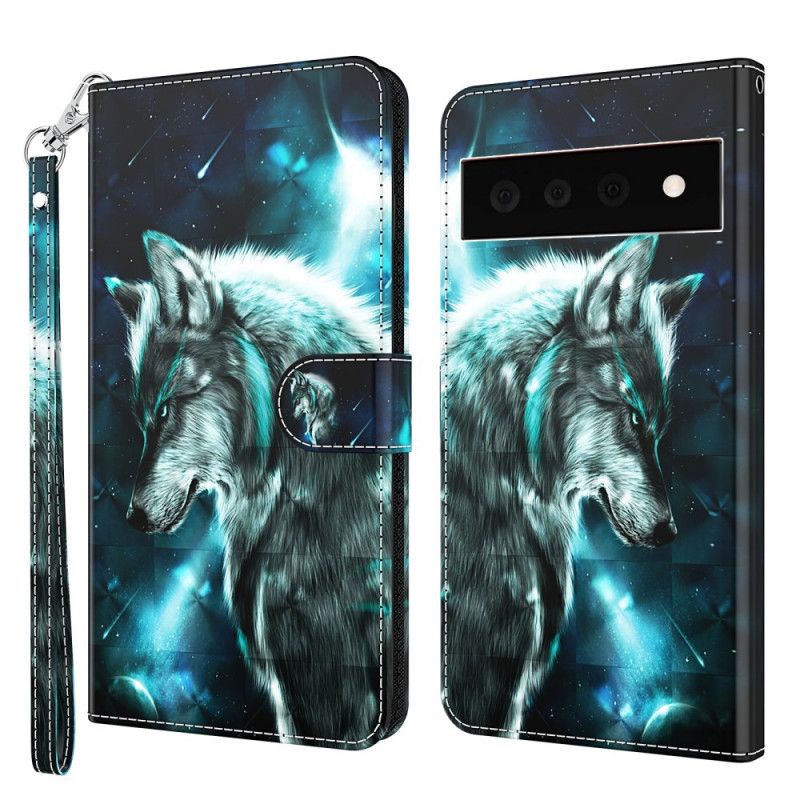 Læder Cover Google Pixel 6 Pro Telefon Etui Majestic Wolf