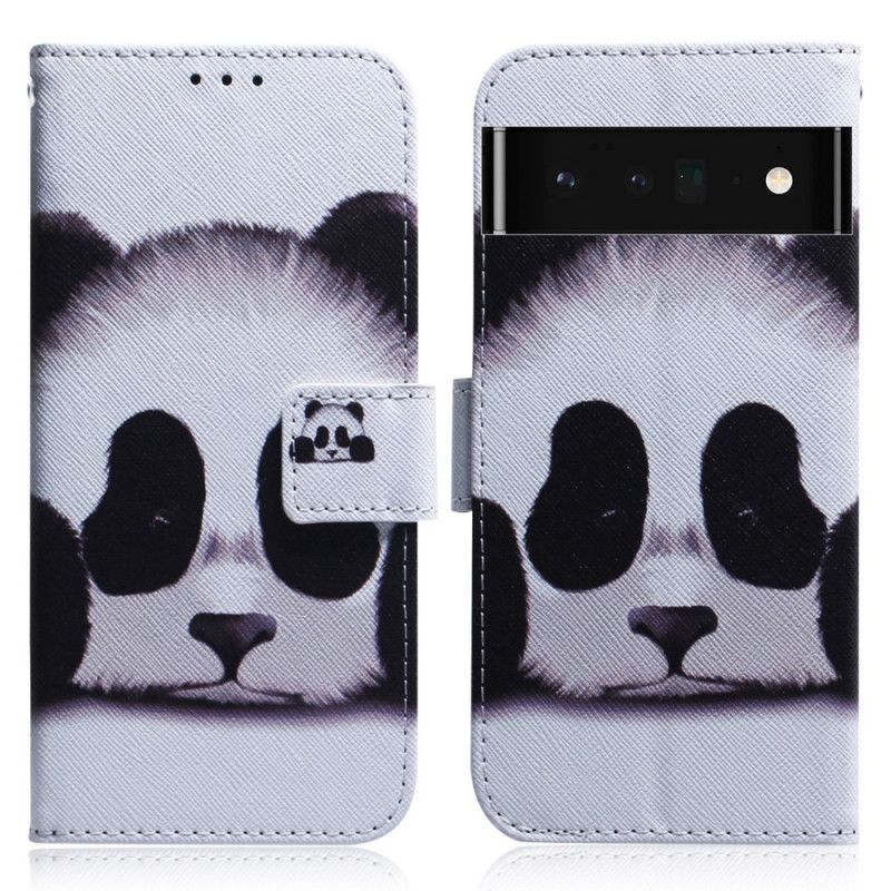 Læder Cover Google Pixel 6 Pro Telefon Etui Panda Face