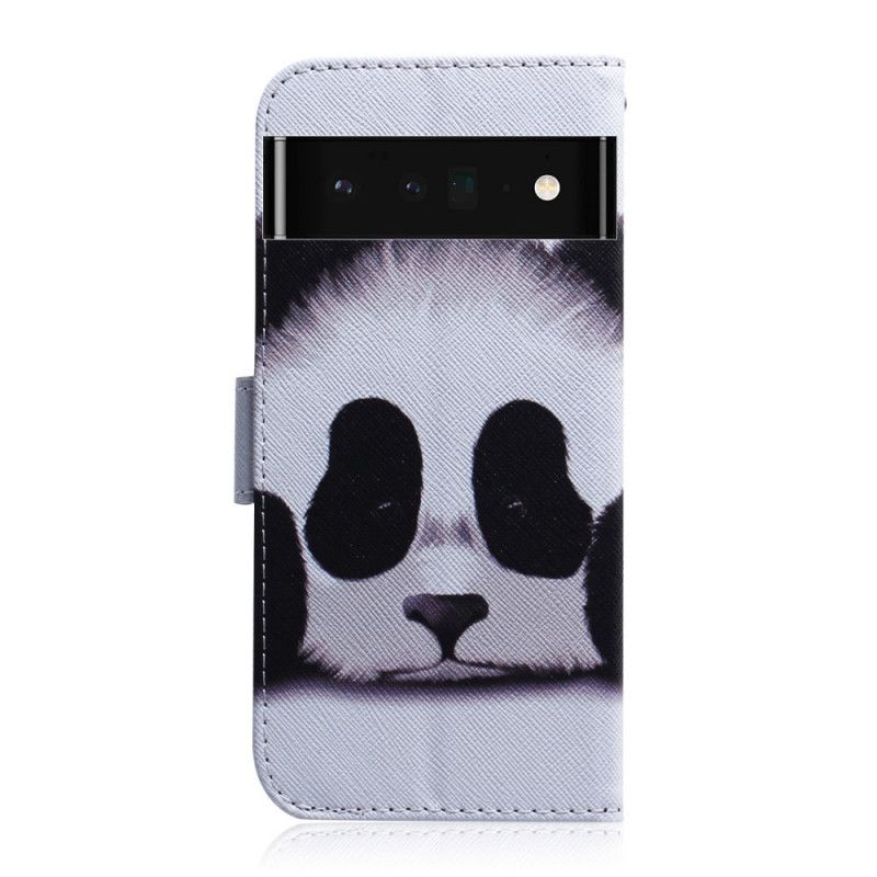 Læder Cover Google Pixel 6 Pro Telefon Etui Panda Face