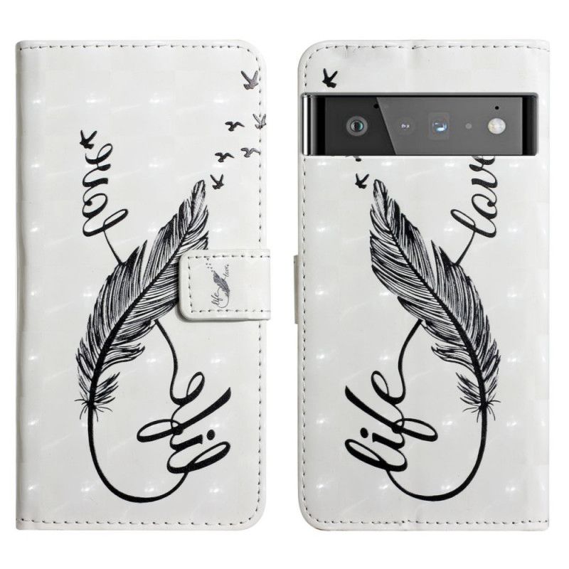 Læder Cover Google Pixel 6 Pro Telefon Etui Plume Life And Love