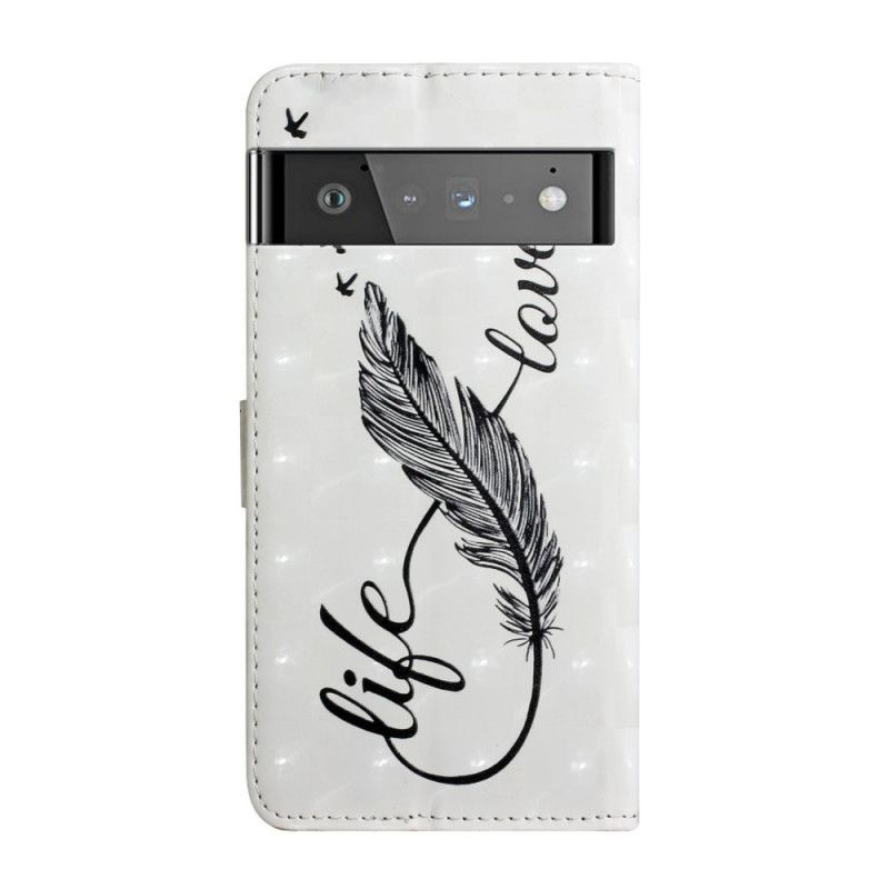 Læder Cover Google Pixel 6 Pro Telefon Etui Plume Life And Love