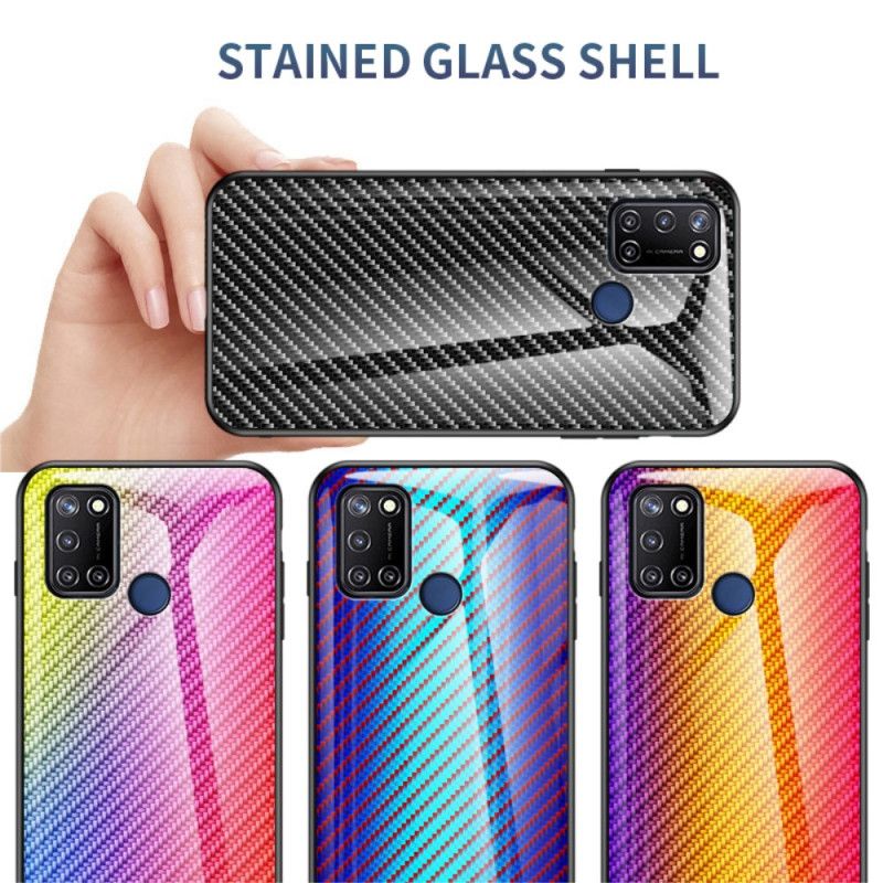 Cover Realme 7i Sort Kulfiber Hærdet Glas