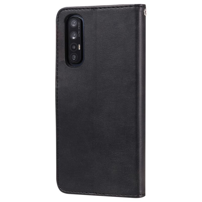 Flip Cover Læder Oppo Find X2 Neo Sort Vintage Møntpung