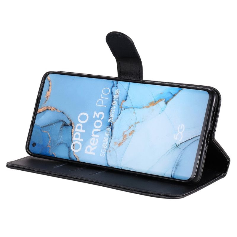 Flip Cover Læder Oppo Find X2 Neo Sort Vintage Møntpung