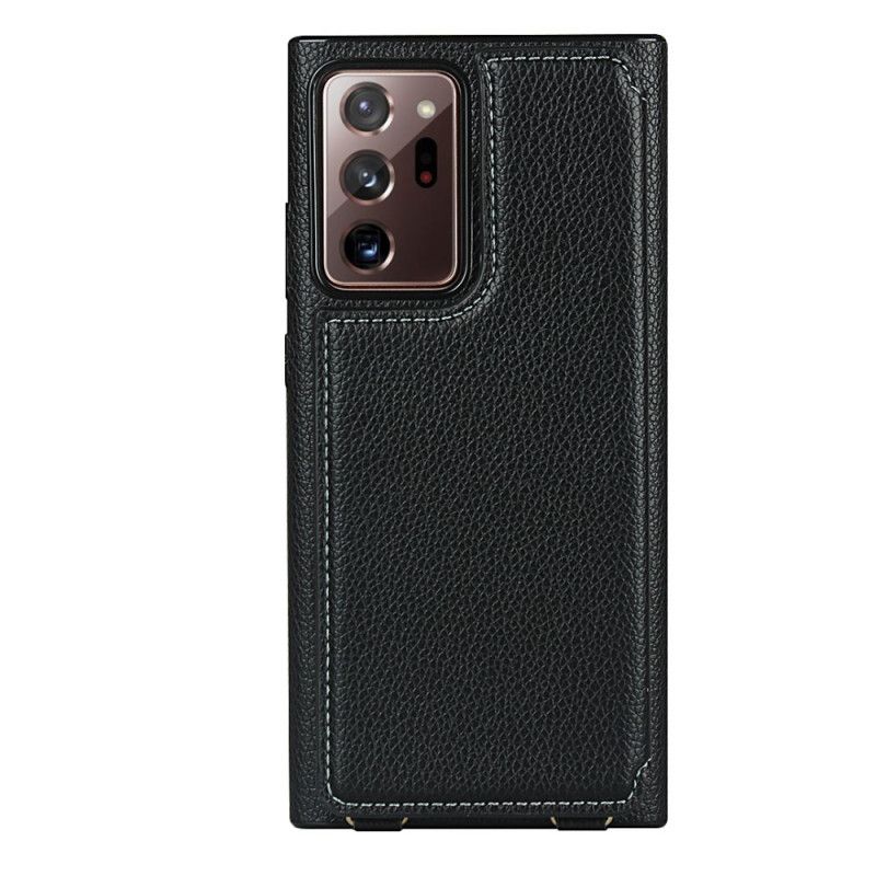 Cover for Samsung Galaxy Note 20 Ultra Sort Kortholder I Lycheskind