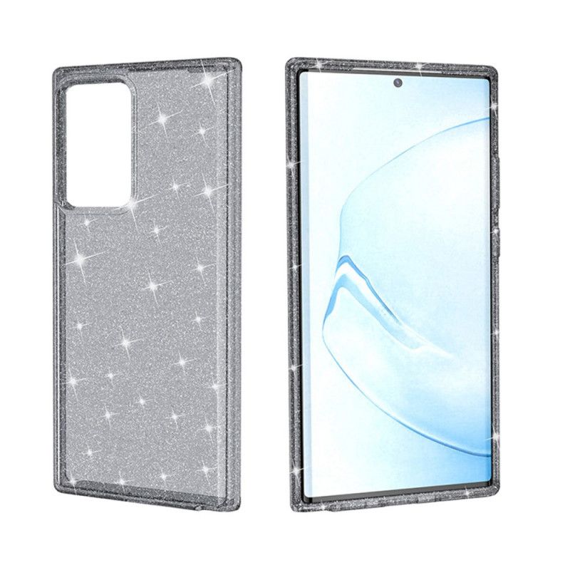 Cover Samsung Galaxy Note 20 Ultra Sort Glitterpulver