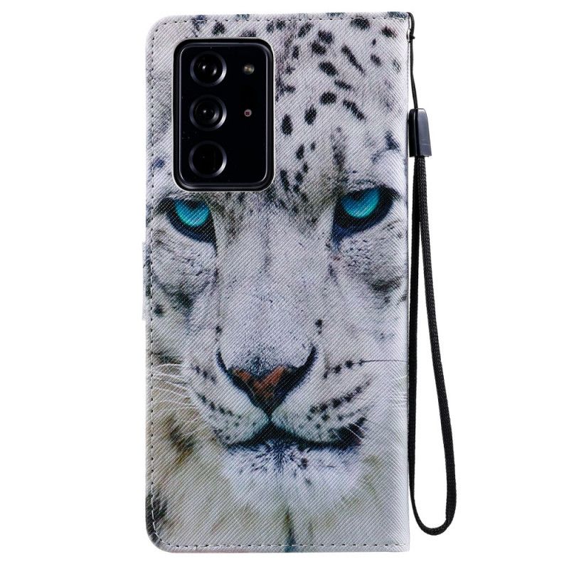 Flip Cover Læder for Samsung Galaxy Note 20 Ultra Hvid Tiger