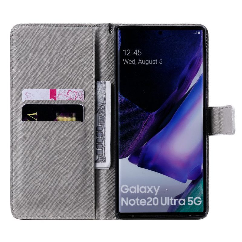 Flip Cover Læder for Samsung Galaxy Note 20 Ultra Hvid Tiger